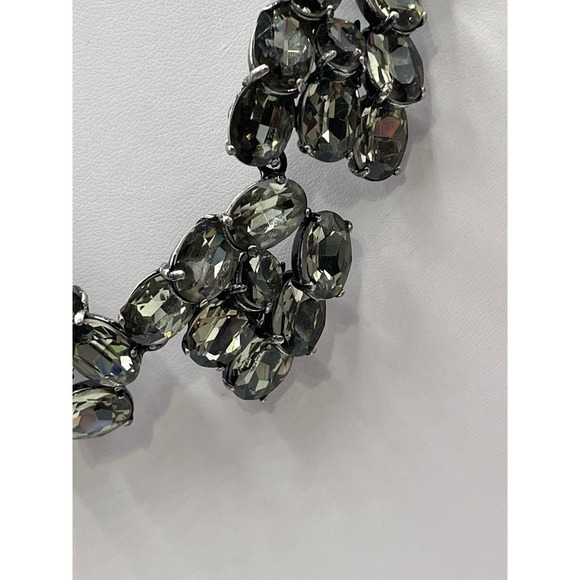 J. Crew Vintage Faceted Gray Rhinestones Chunky Chain Statement Neckace - Picture 5 of 15